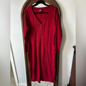 Old Navy Red Long Sleeve Dress